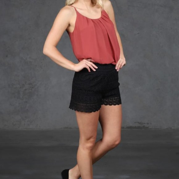 Pants - Size small black lace shorts with flattering waist